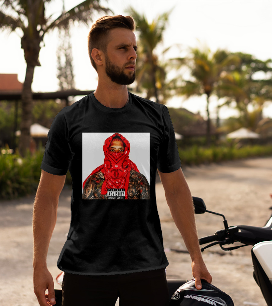 Westside Gunn Heelmatic 2026 Album Cover Parental Advisory Explicit Content Bandana Tattoo Face T-Shirt