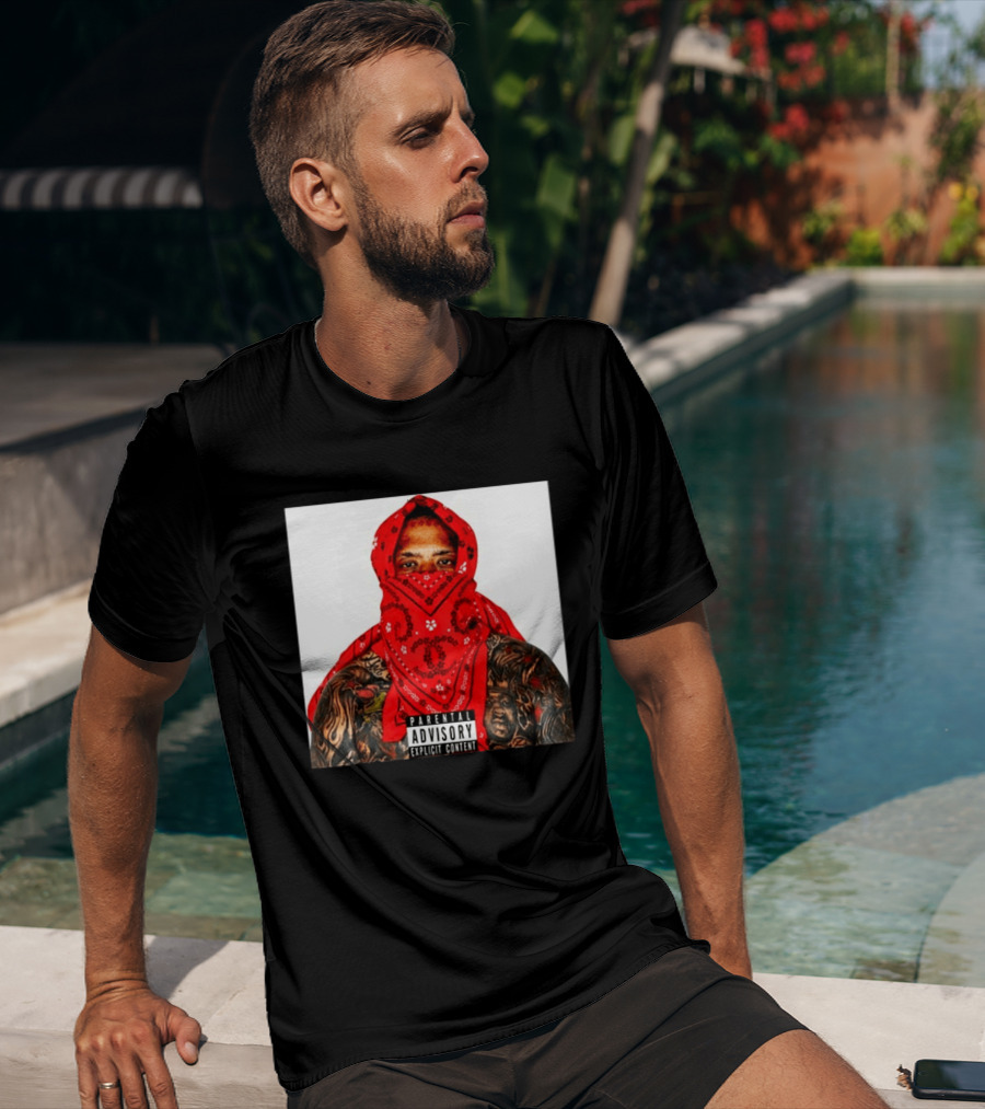 Westside Gunn Heelmatic 2026 Album Cover Parental Advisory Explicit Content Bandana Tattoo Face T-Shirt