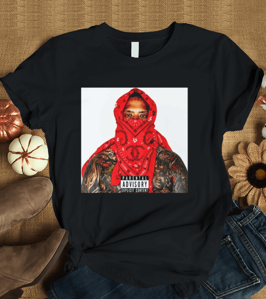 Westside Gunn Heelmatic 2026 Album Cover Parental Advisory Explicit Content Bandana Tattoo Face T-Shirt