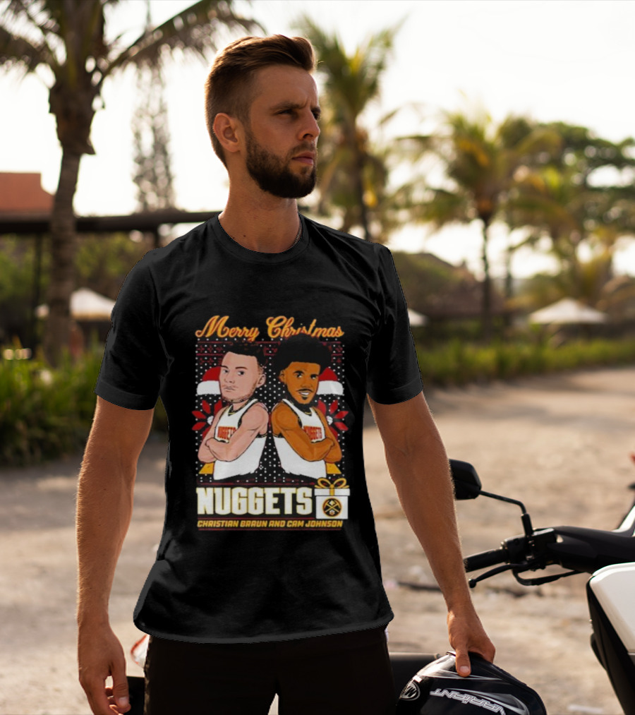 Merry Christmas Nuggets Christian Braun Cam Johnson T-Shirt