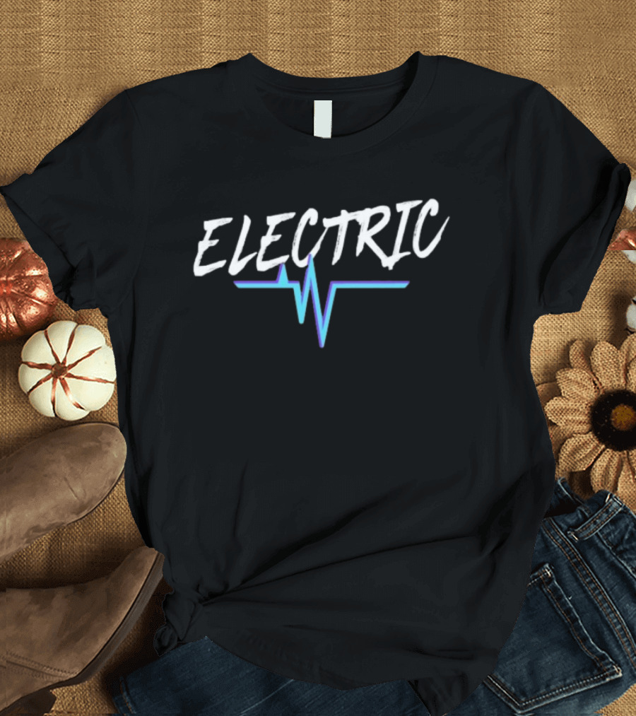 Dallas Pulse Electric Graphic With Vibrant Blue And White Text T-Shirt