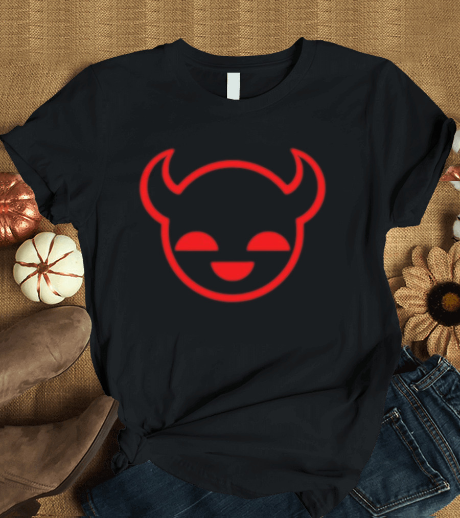 Homestuck Trollian Horned Smiley Face Red T-Shirt