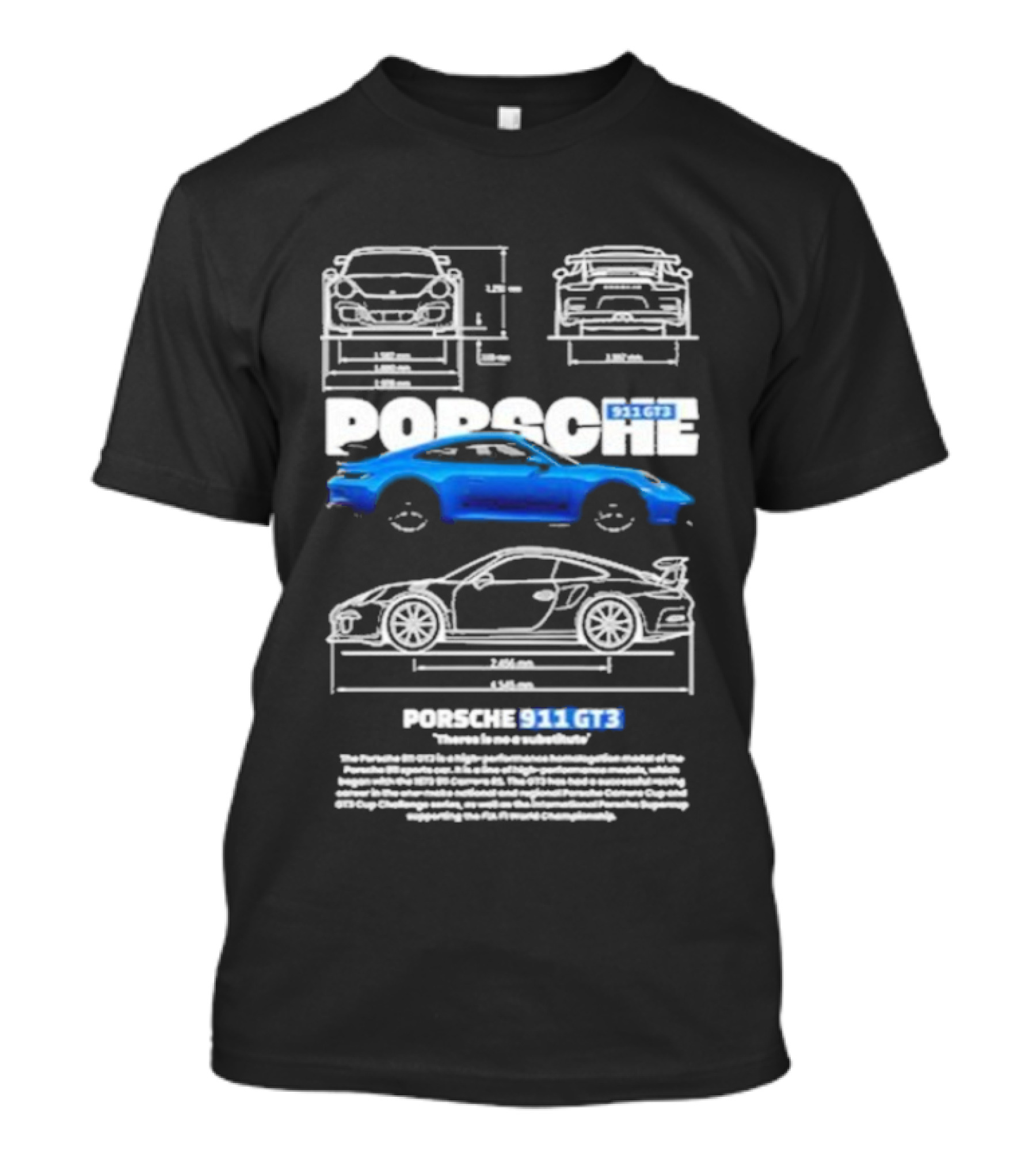 Porsche 911 GT3 Technical Blueprint Racing Excellence T-Shirt