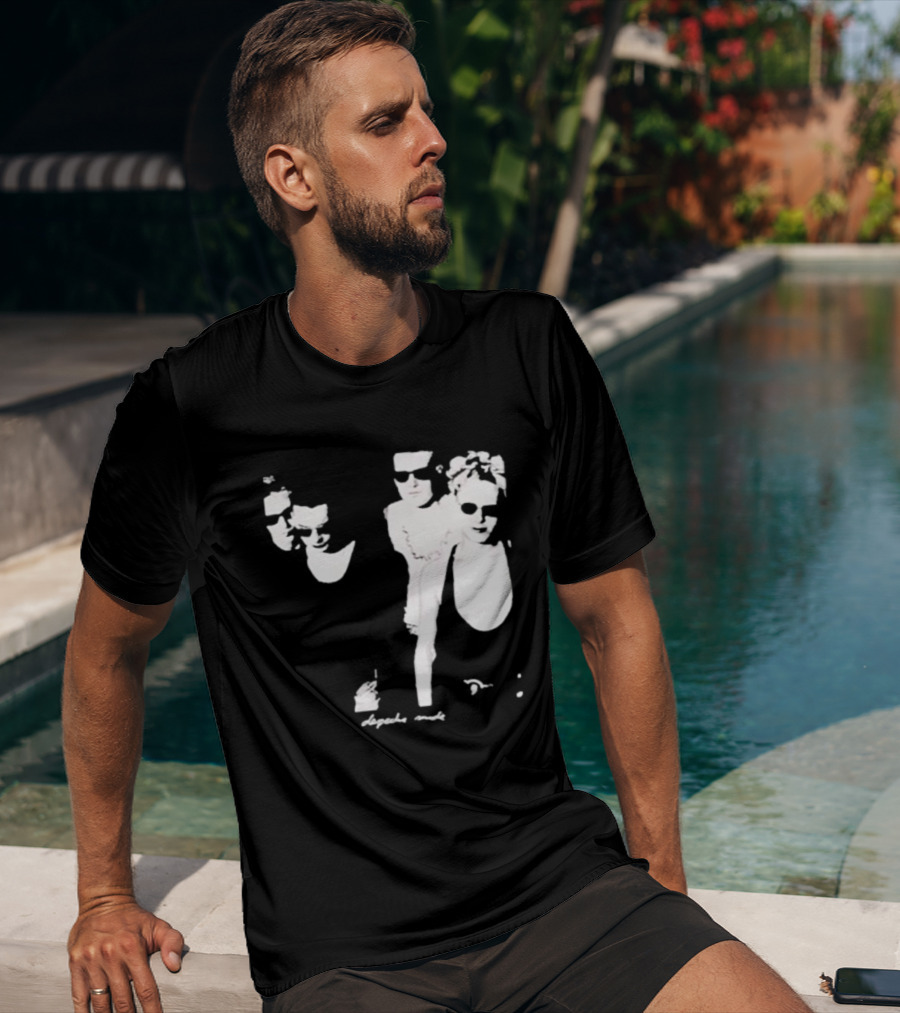 Public Laundry Depeche Mode Classic Band Members Black And White Sunglasses Style T-Shirt