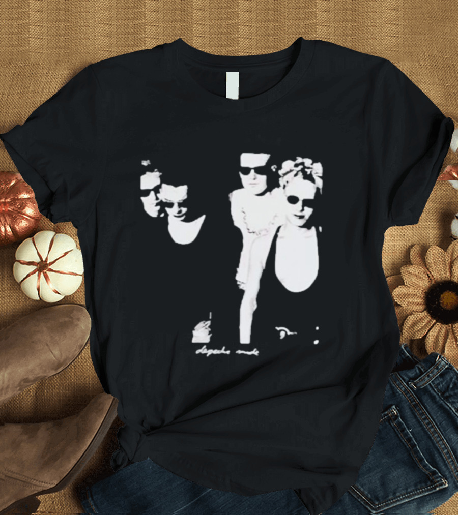 Public Laundry Depeche Mode Classic Band Members Black And White Sunglasses Style T-Shirt