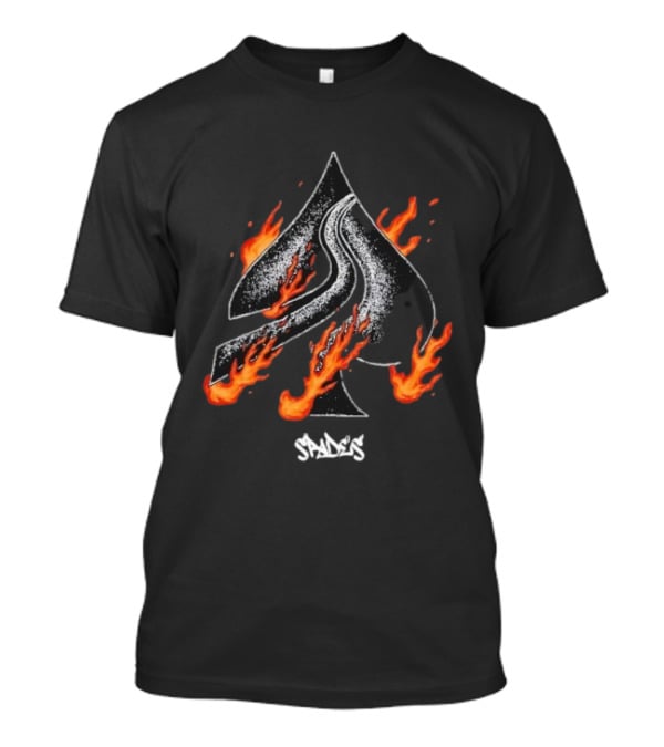 Ace Of Spades Flame Graphic With Fire Elements T-Shirt