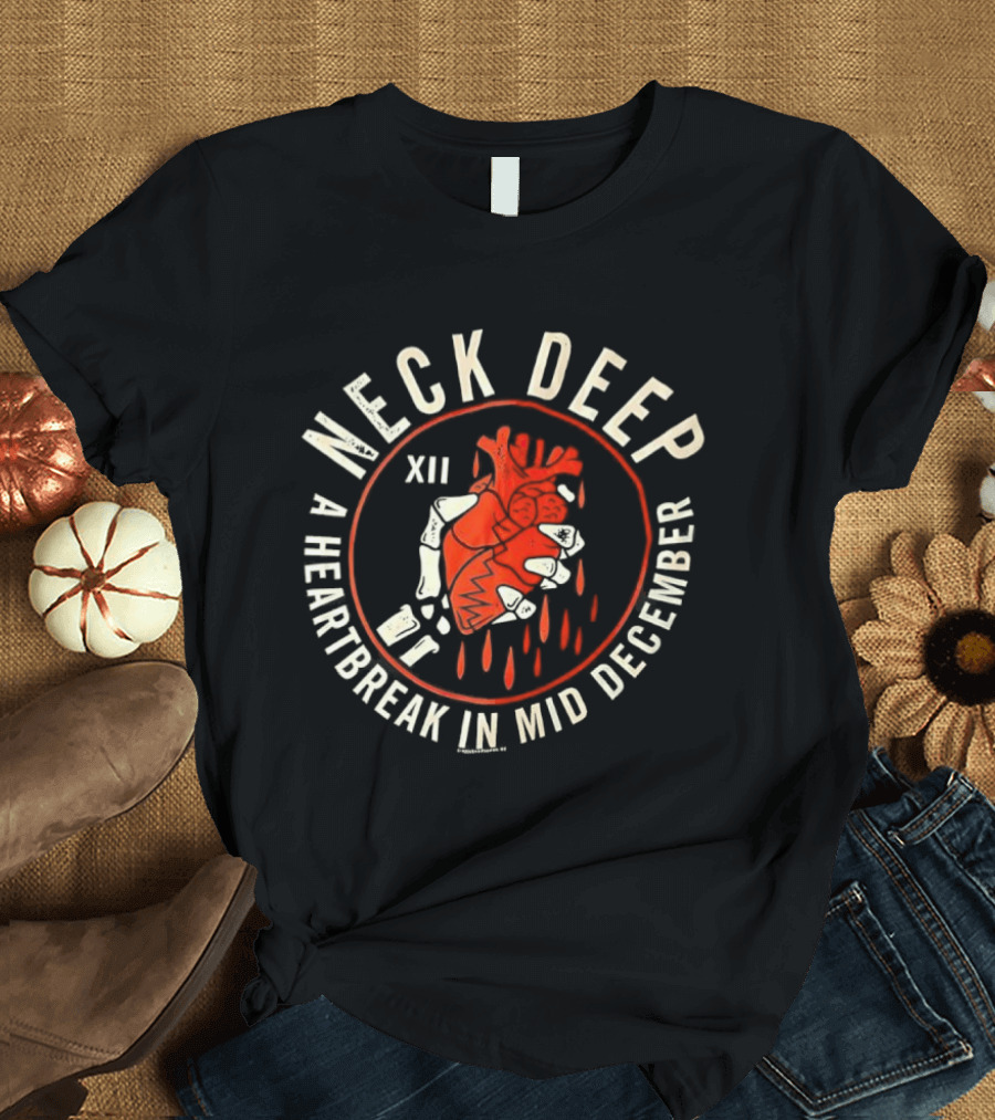 Neck Deep A Heartbreak In Mid December XII Heart Dripping Red T-Shirt