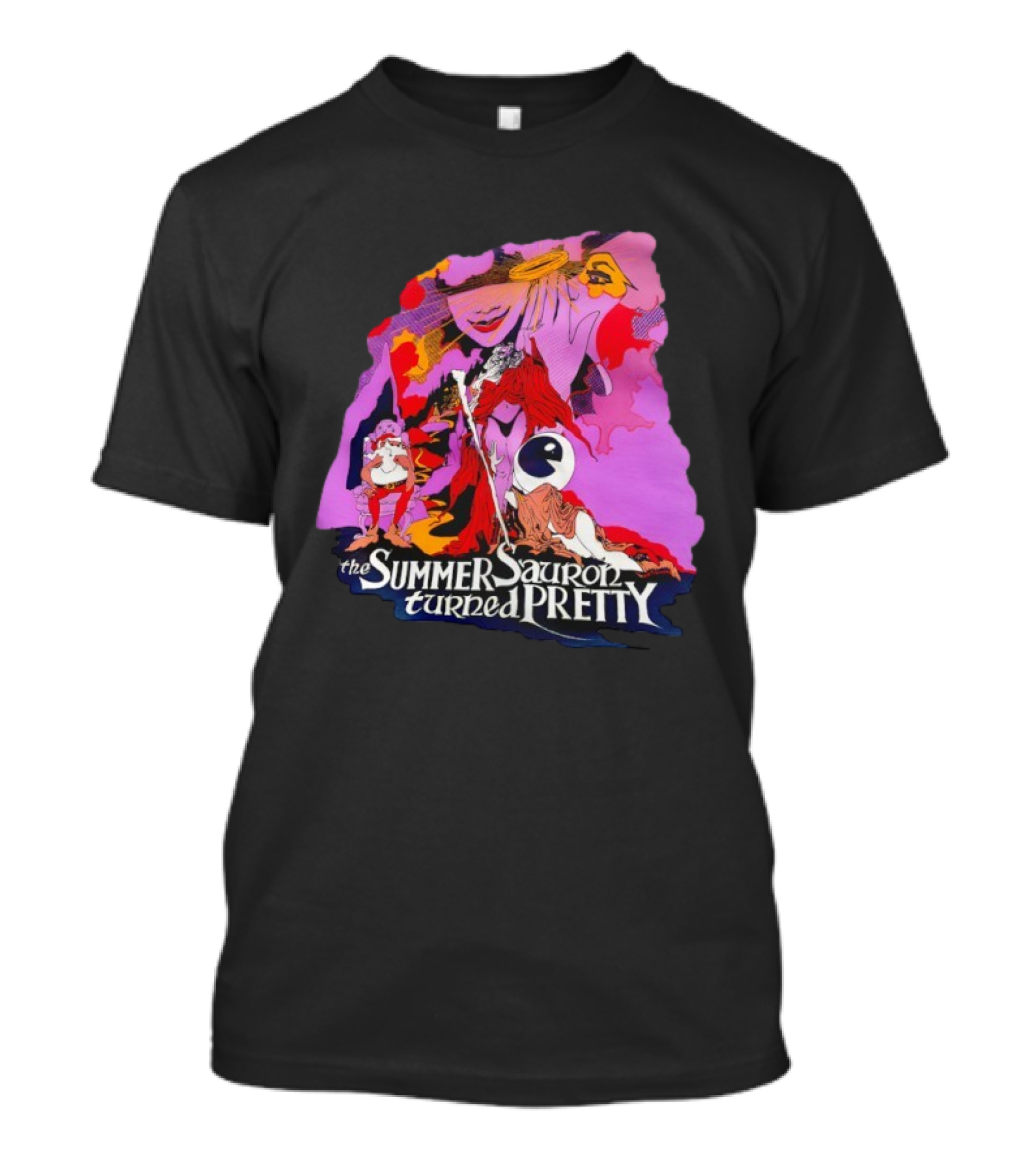 The Summer Sauron Turned Pretty Immerstroy Psychedelic 70s Fantasy T-Shirt
