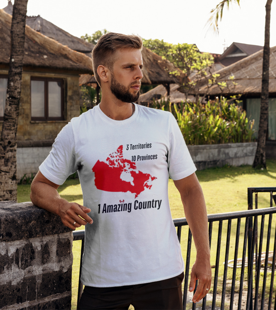 3 Territories 10 Provinces 1 Amazing Country Canada Map T-Shirt