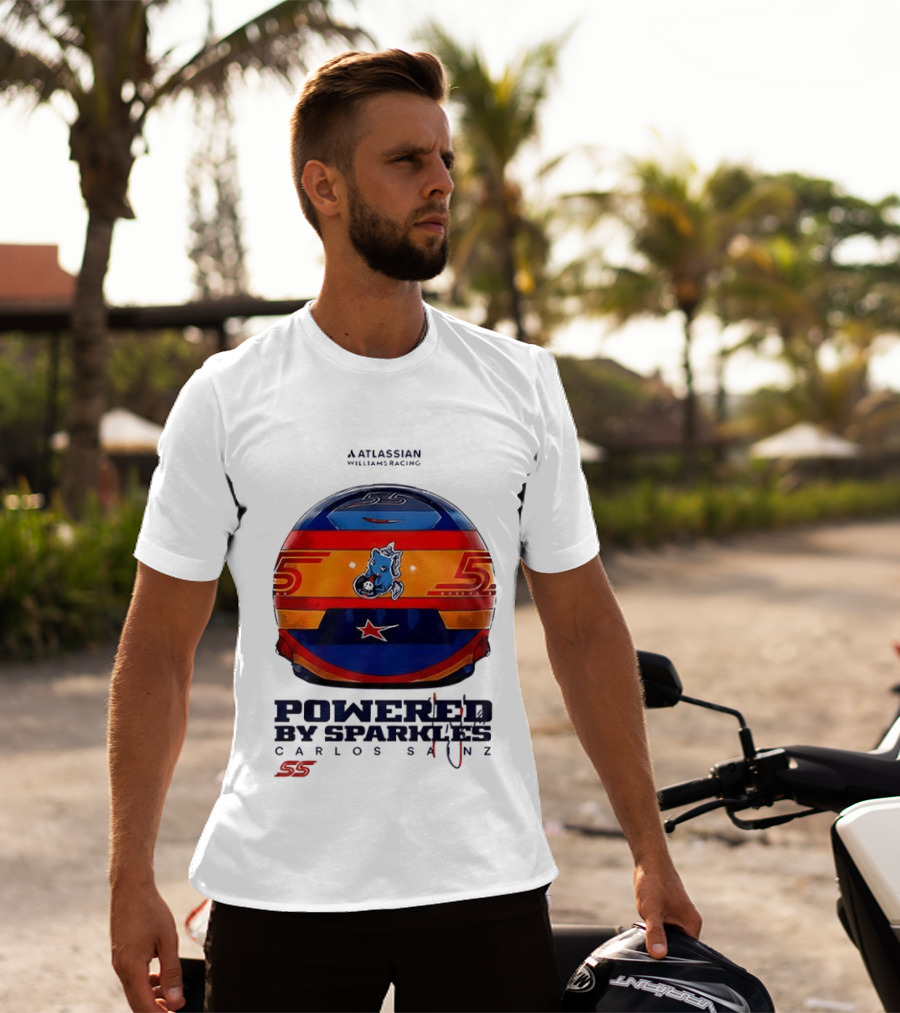 Atlassian Williams Racing Carlos Sainz Powered By Sparkles Helmet 55 T-Shirt