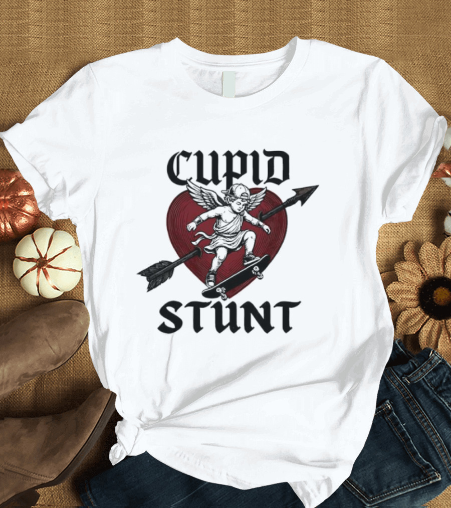 Cupid Stunt Heart Silhouette With Arrow T-Shirt