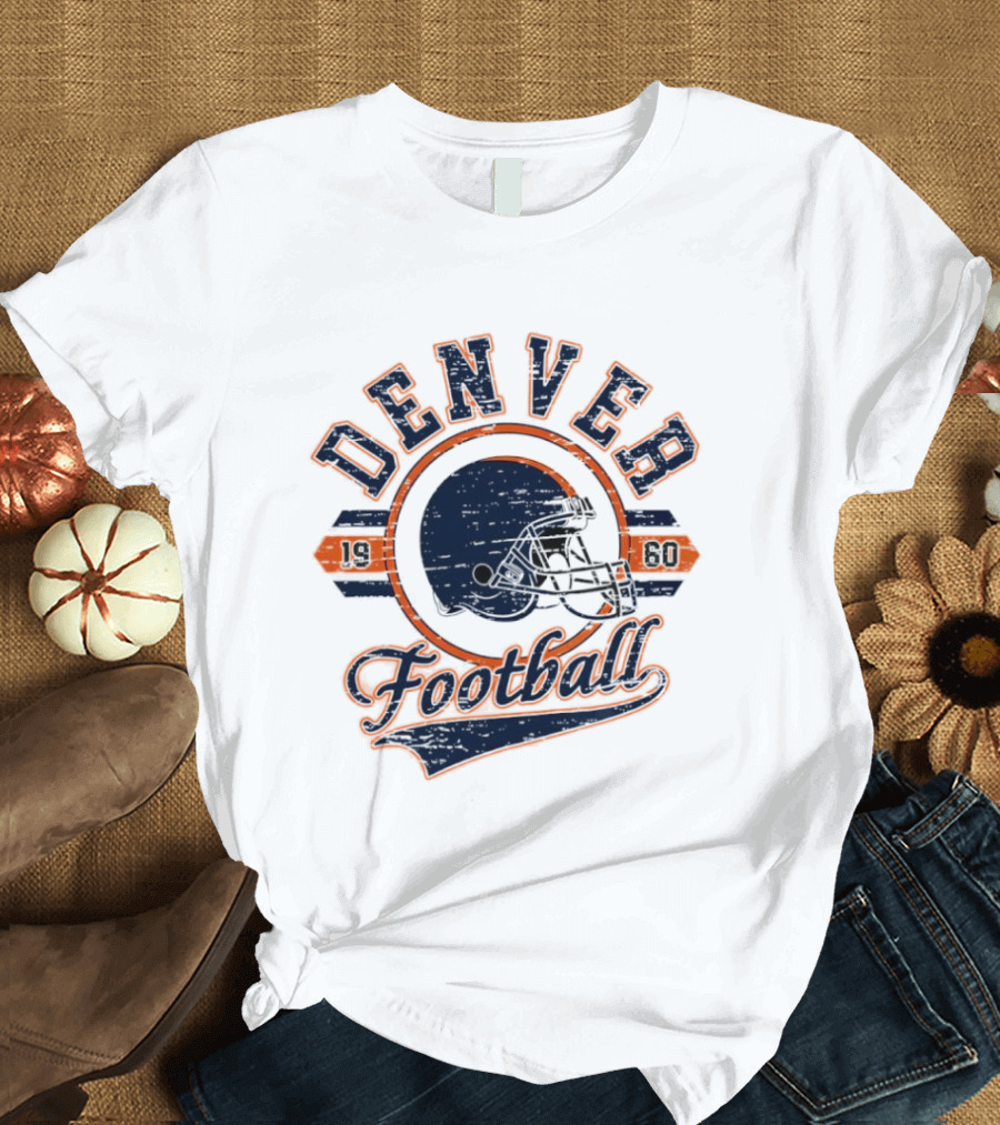 Denver Broncos 1960 Helmet Football Vintage Heritage T-Shirt