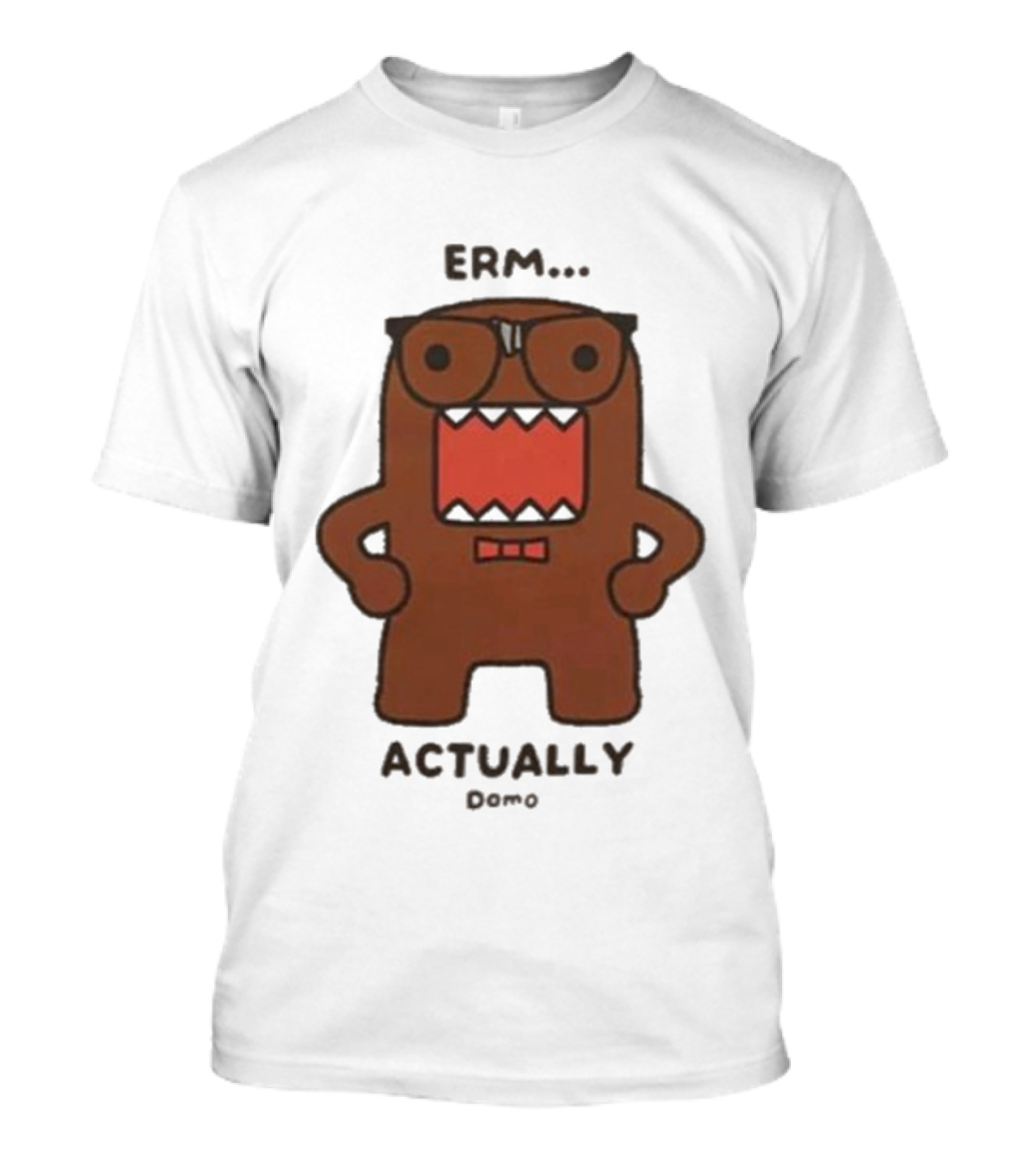 Domo Erm Actually Character With Glasses And Bow Tie T-Shirt