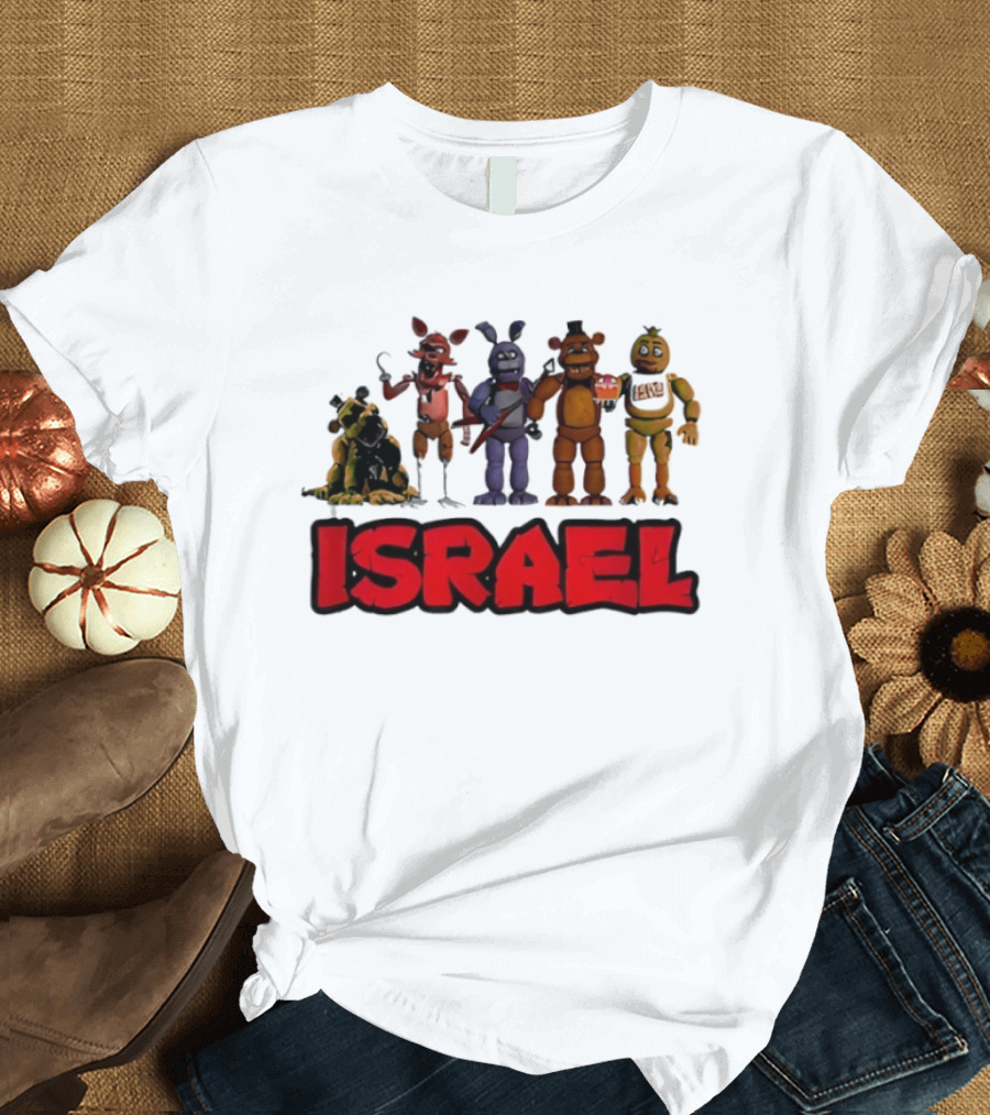 Five Nights At Freddy's Characters Israel Text T-Shirt