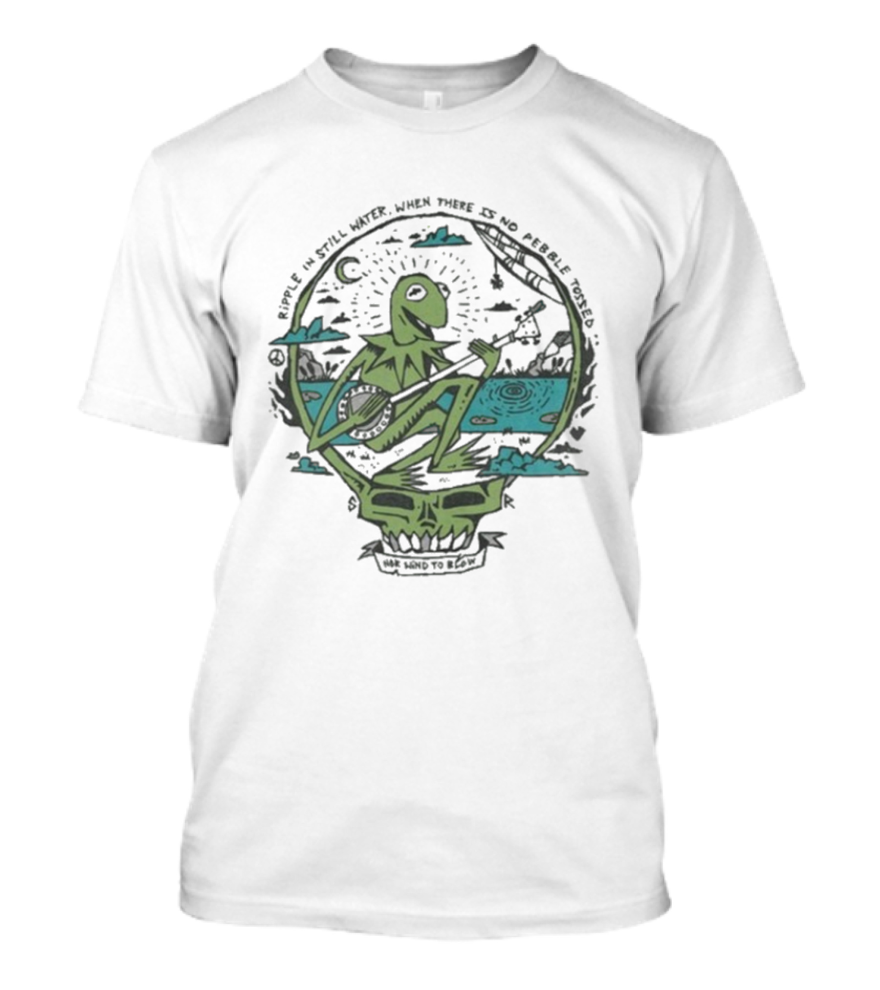 Frog The Kermit X Grateful Dead Ripple In Still Water When There Is No Ripple People Tossed Bango T-Shirt