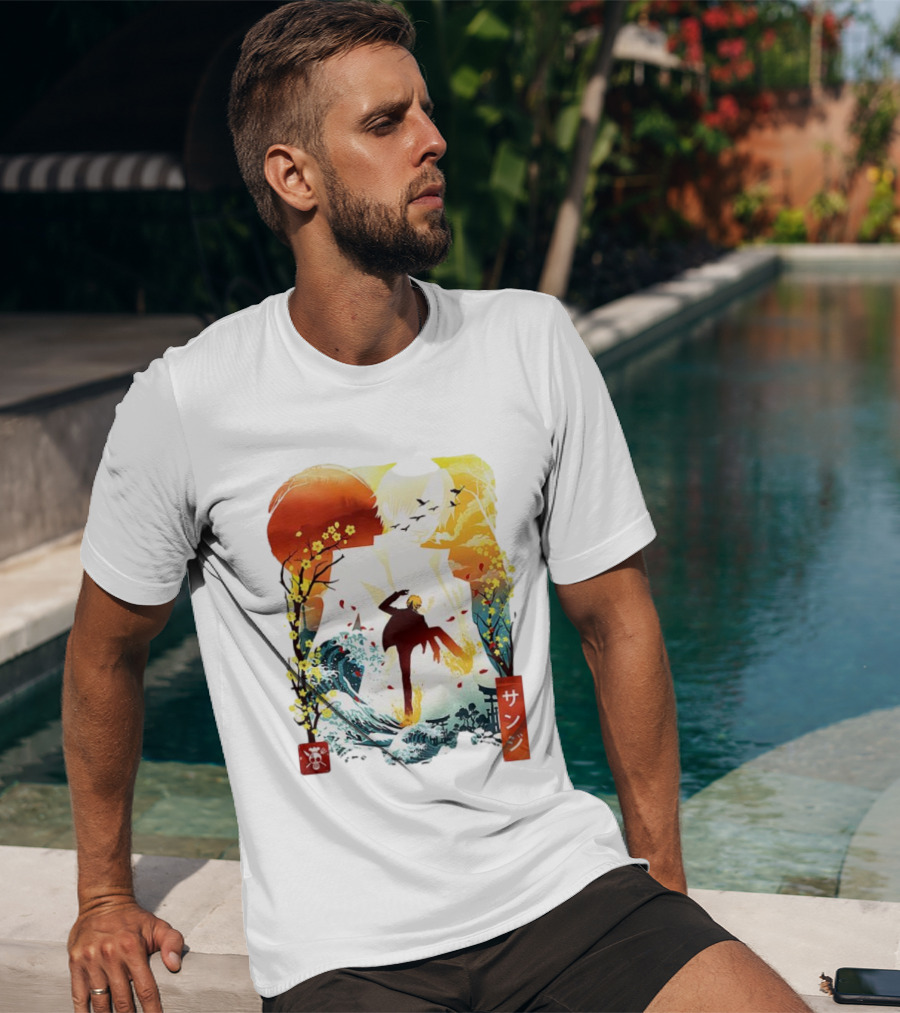 Sanji One Piece Anime Ukiyo-e Style Lunar New Year Japan Art T-Shirt