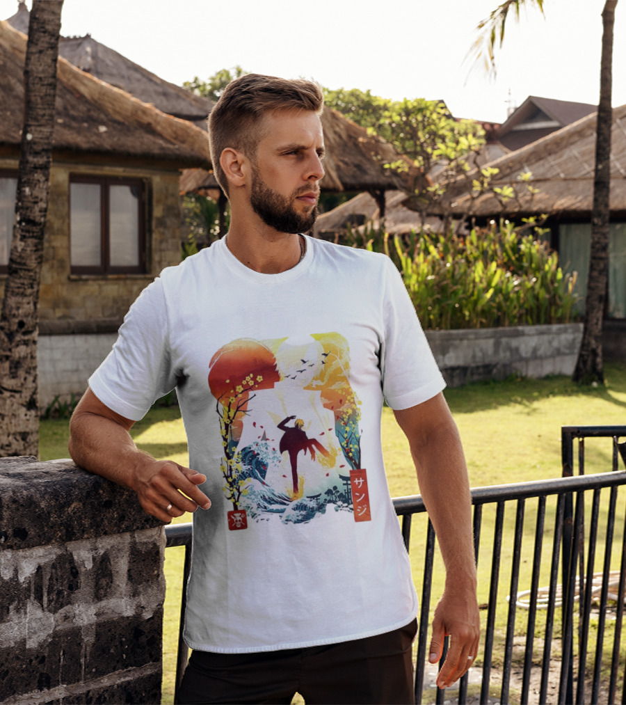 Sanji One Piece Anime Ukiyo-e Style Lunar New Year Japan Art T-Shirt