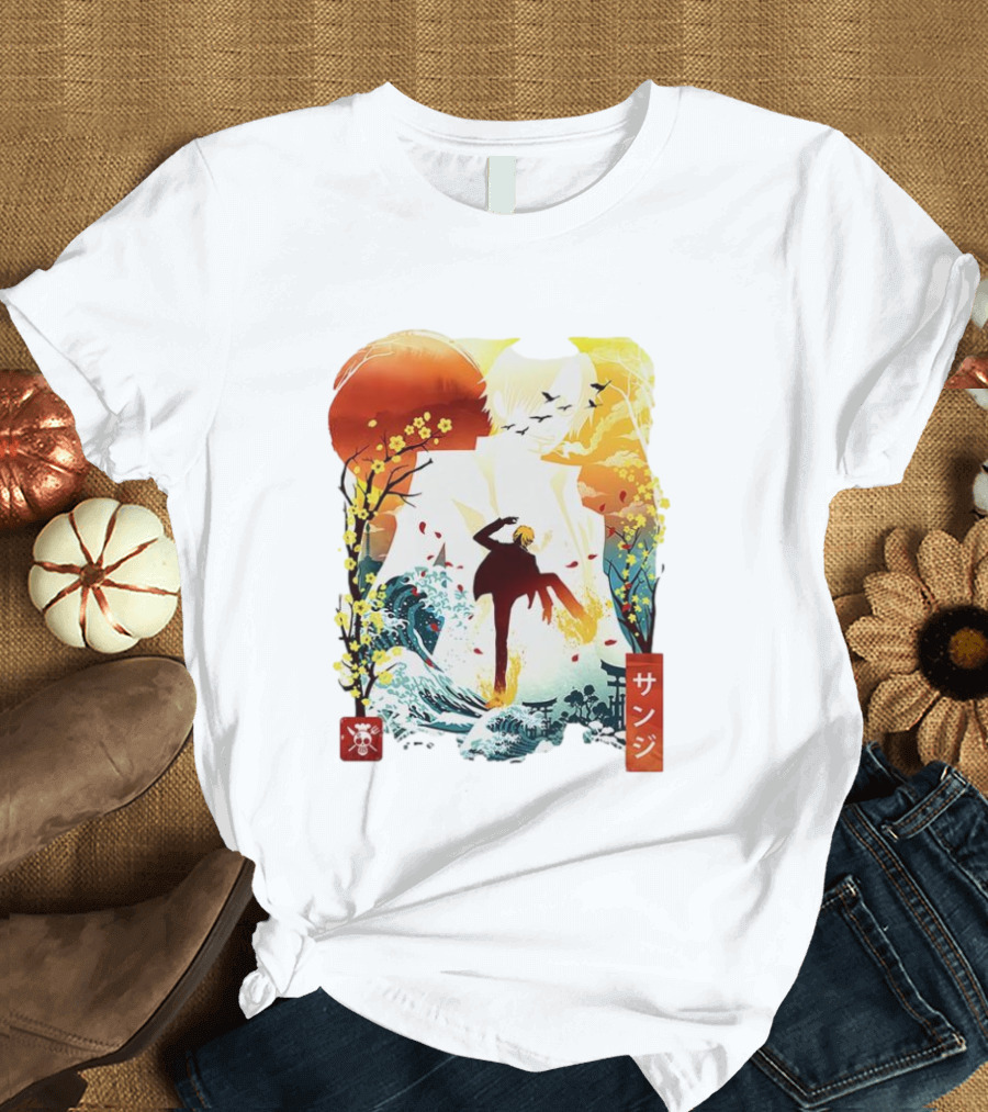 Sanji One Piece Anime Ukiyo-e Style Lunar New Year Japan Art T-Shirt