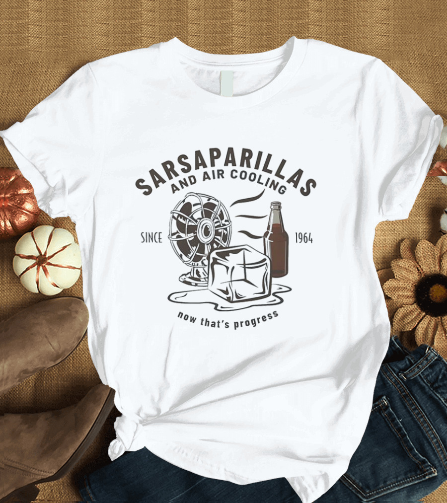Sarsaparillas And Air Cooling Since 1964 Retro Carbonated Drinks Progress T-Shirt