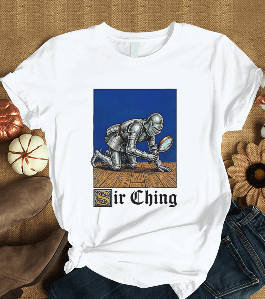 Sir Ching Knight Armor Magnifying Glass Search T-Shirt