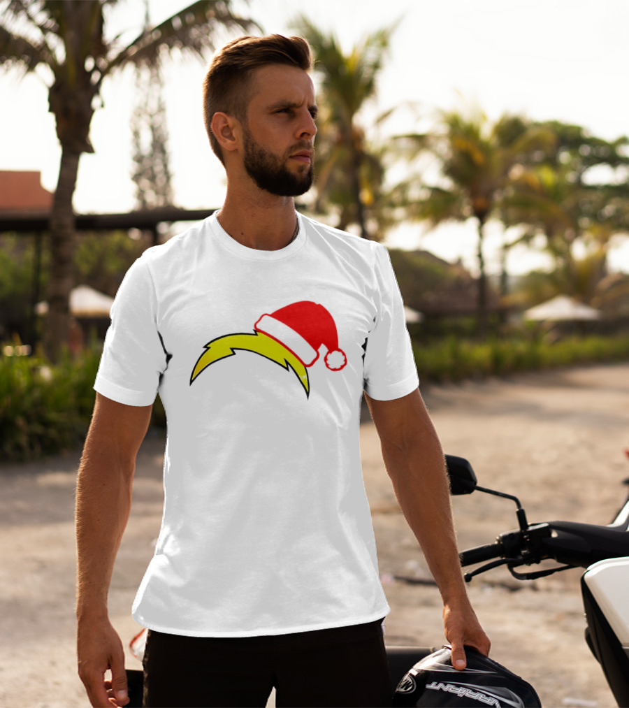Los Angeles Chargers NFL Santa Hat Bolt T-Shirt
