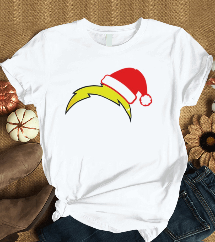 Los Angeles Chargers NFL Santa Hat Bolt T-Shirt