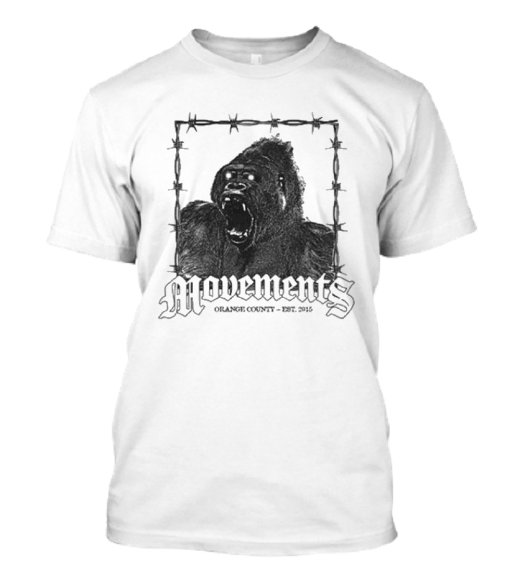 Movements Orange County Est 2015 Gorilla Barbed Wire T-Shirt