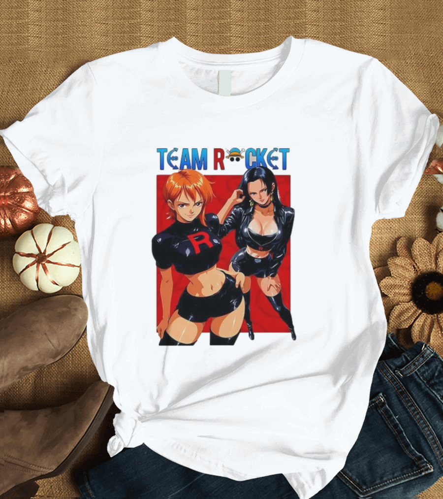 Team Rocket Nami Nico Robin Anime Crossover T-Shirt