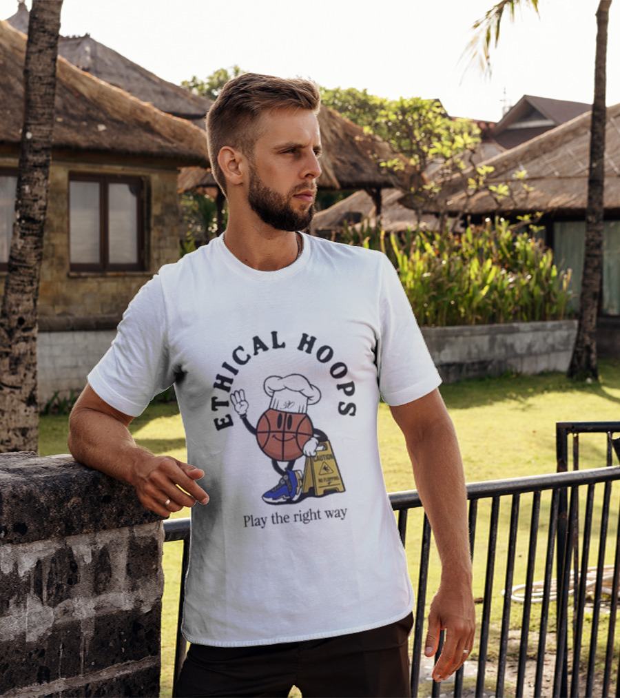 Ethical Hoops Basketball Character No Flopping Play The Right Way T-Shirt