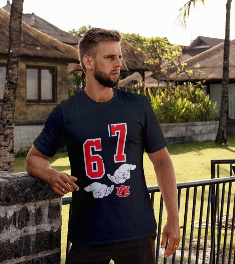 67 Auburn Basketball A Logo Red White T-Shirt