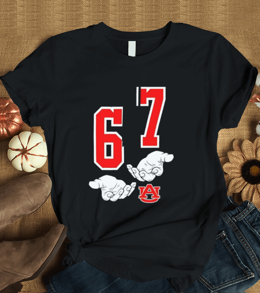 67 Auburn Basketball A Logo Red White T-Shirt