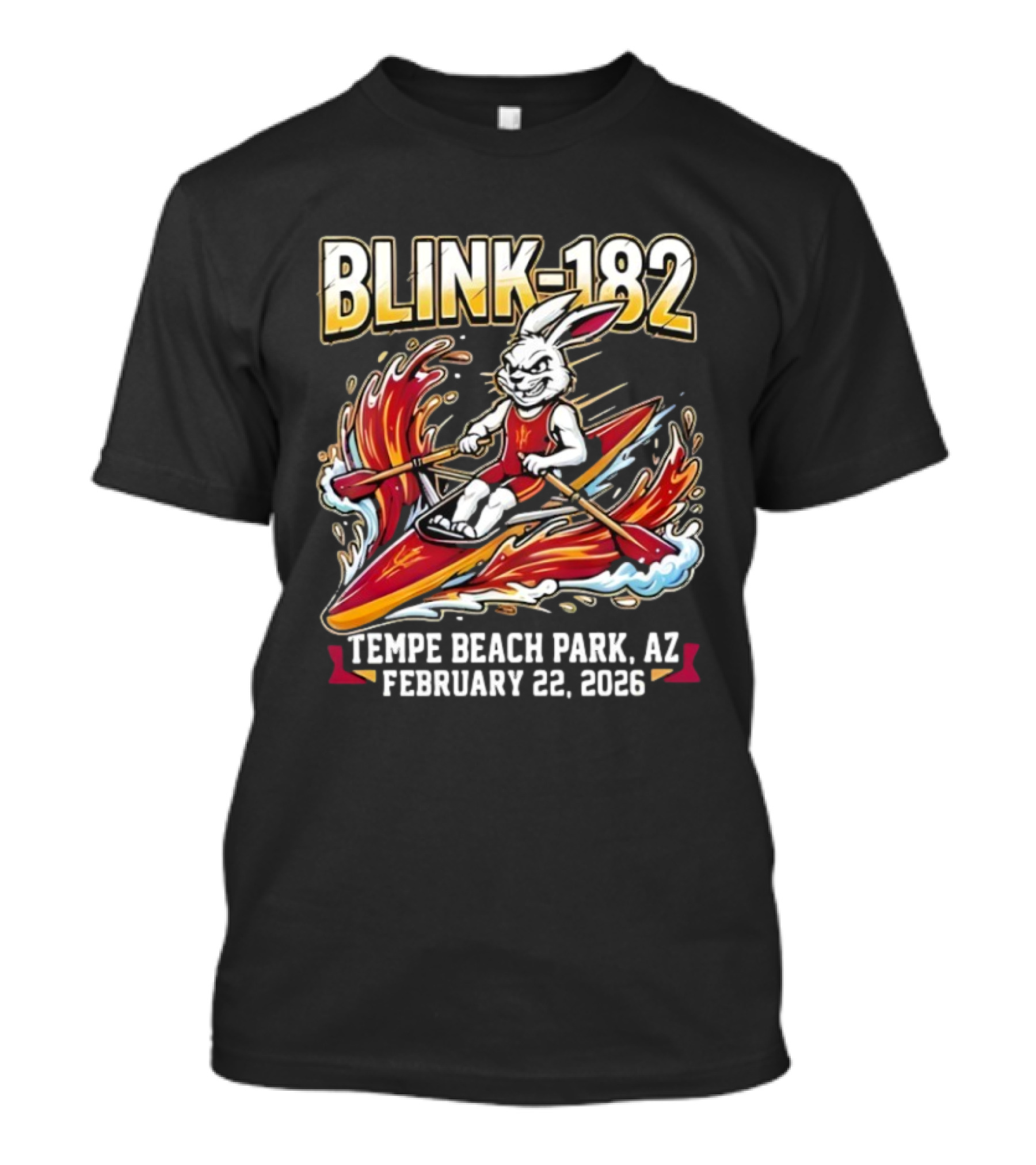 Blink 182 Tempe Beach Park AZ February 22 2026 Rowing Bunny T-Shirt