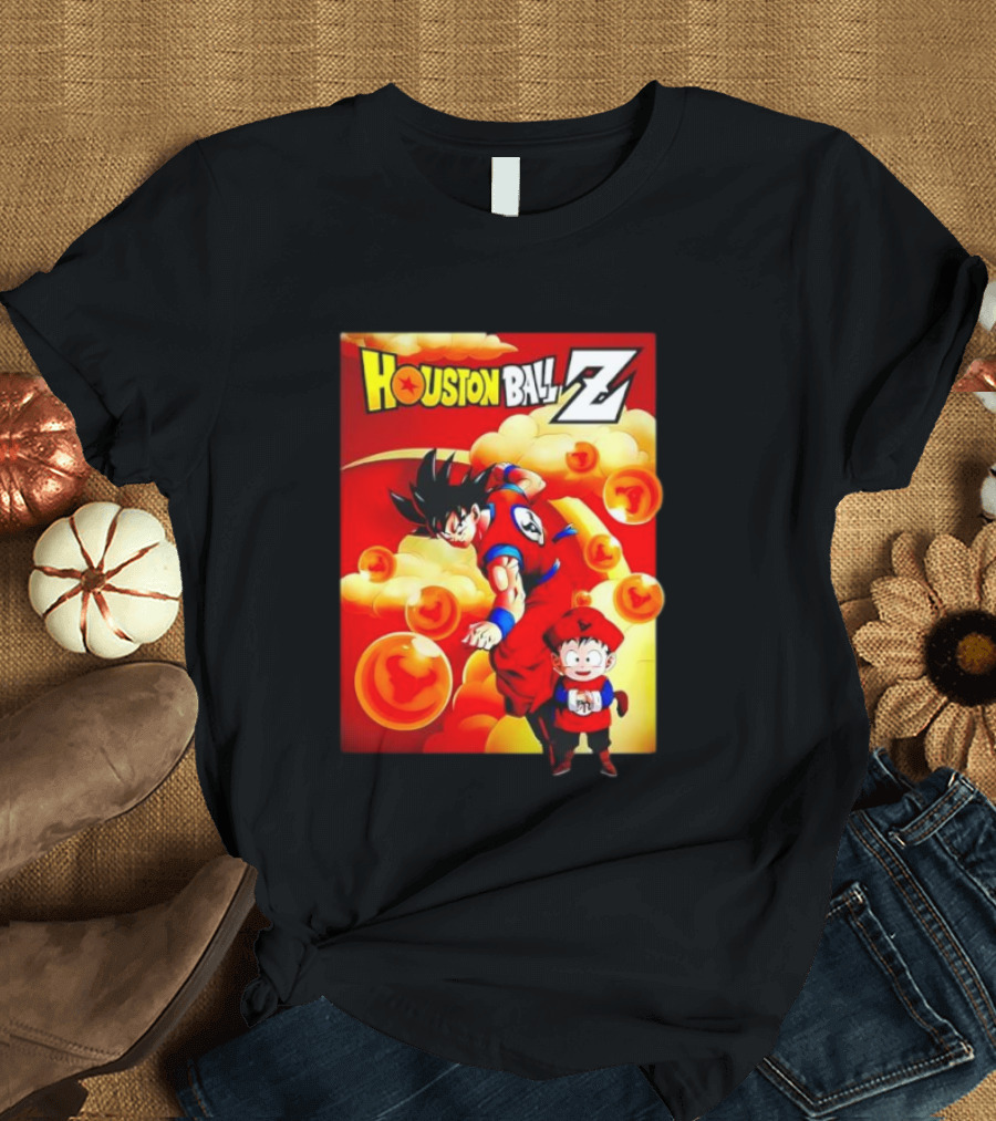 Houston Ball Z Dragon Ball Z Crossover NFL Houston Texans Collaboration T-Shirt