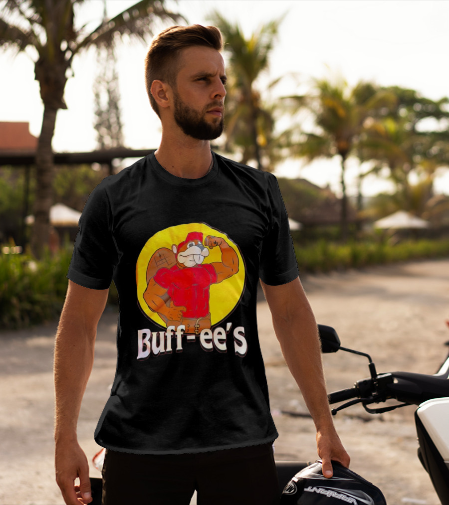 Buff Ee's Gym Muscular Beaver Flexing Muscles T-Shirt