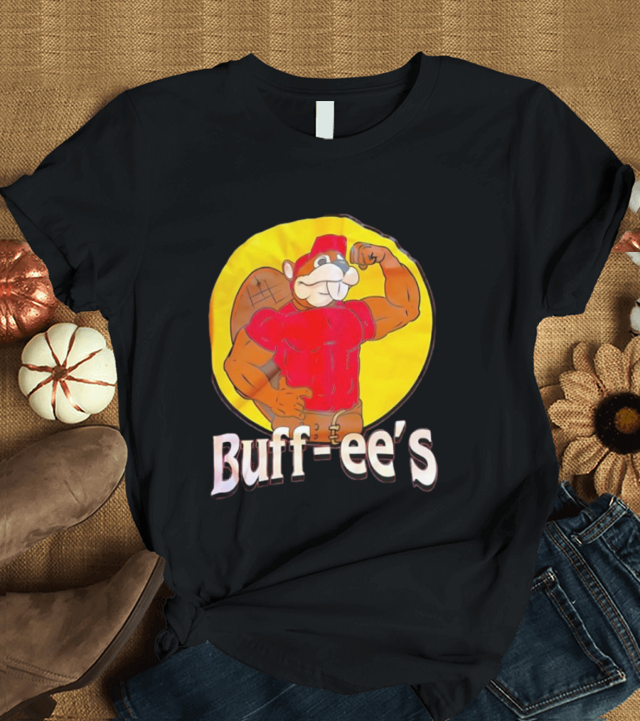 Buff Ee's Gym Muscular Beaver Flexing Muscles T-Shirt