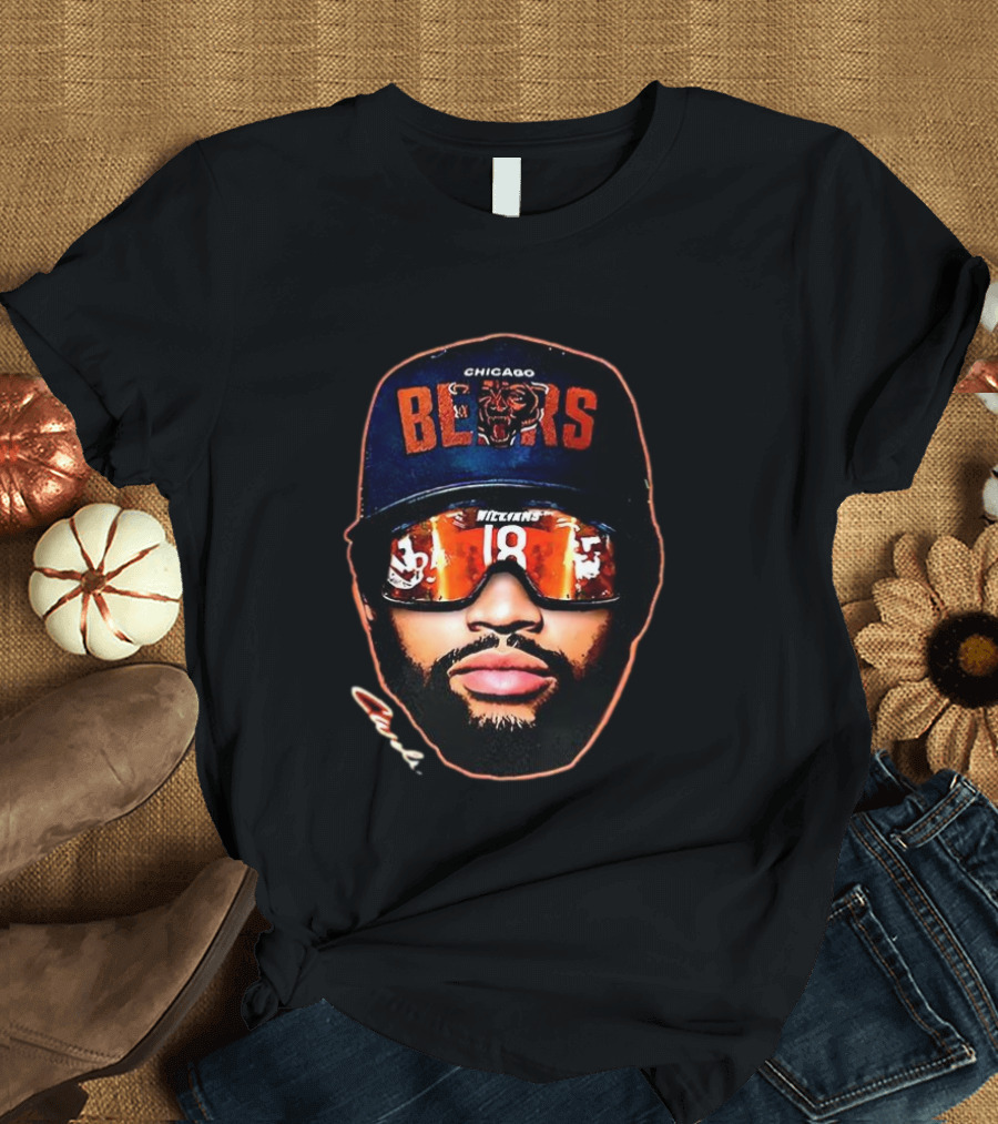 Chicago Bears Caleb Williams Signature Big Face Sunglasses 18 T-Shirt