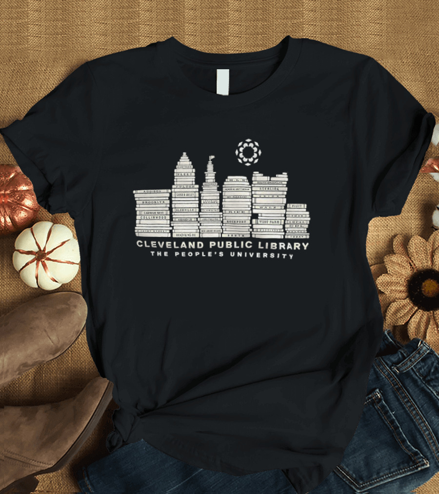 Cleveland Public Library The People's University Skyline Books T-Shirt