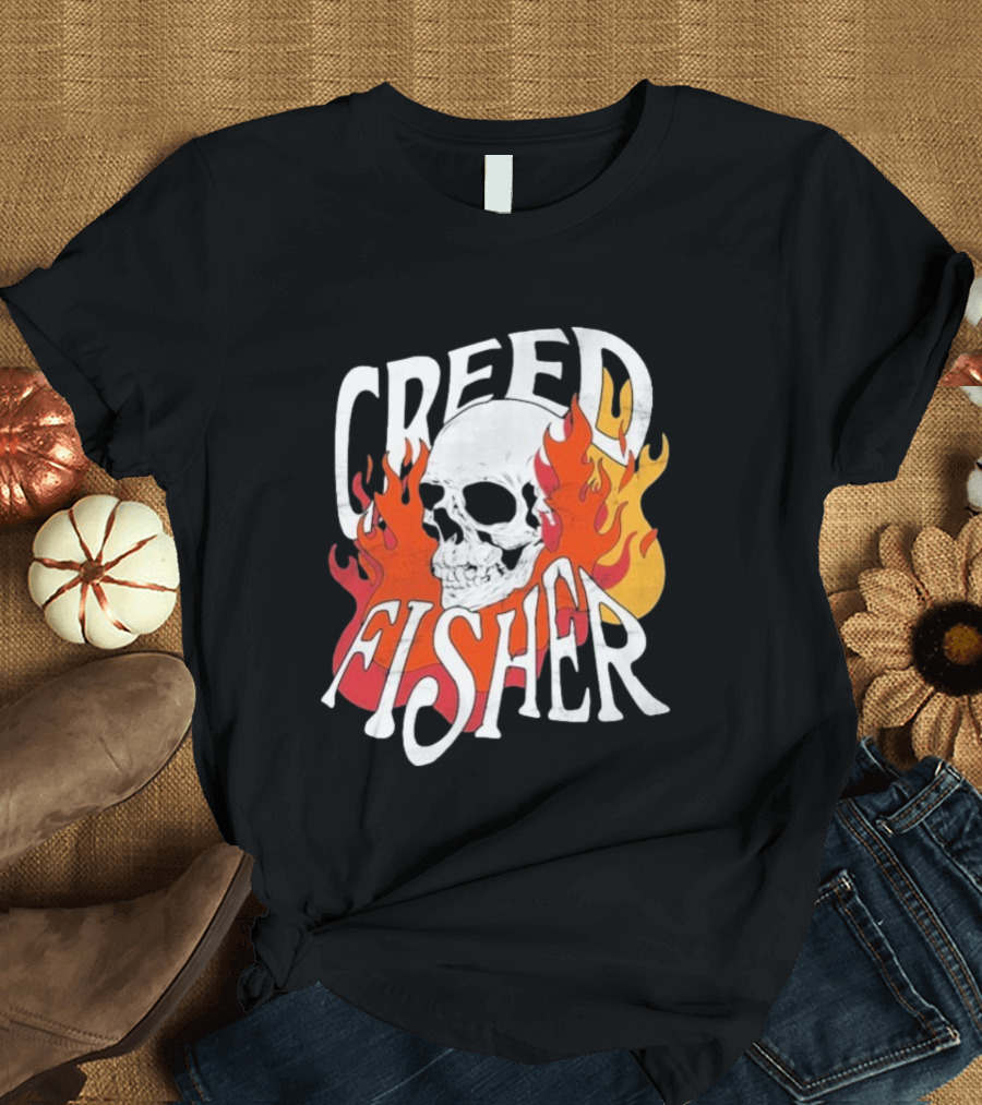 Creed Fisher Skull Flames Fire T-Shirt