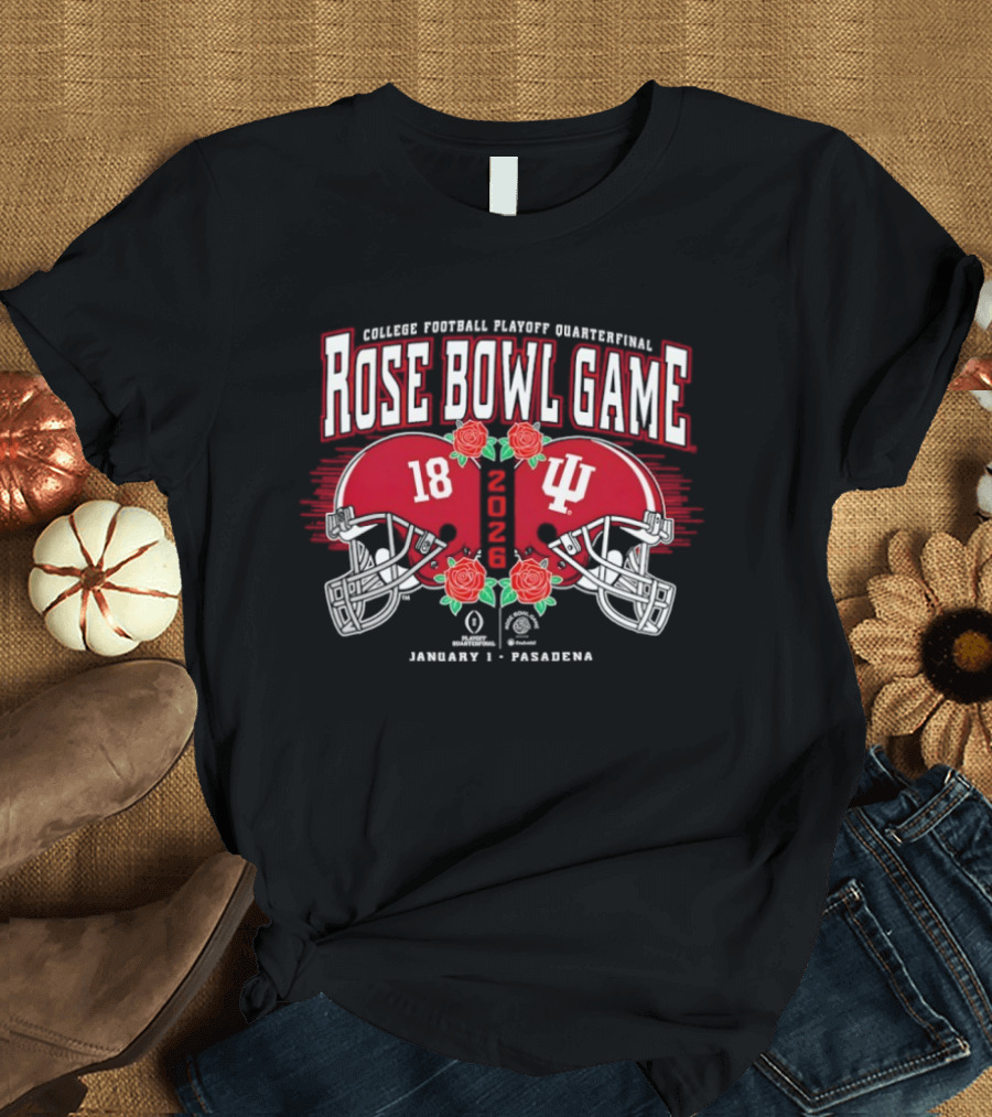 College Football Playoff Quarterfinal Rose Bowl Game Indiana Hoosiers Vs Alabama Crimson Tide January 1 Pasadena T-Shirt