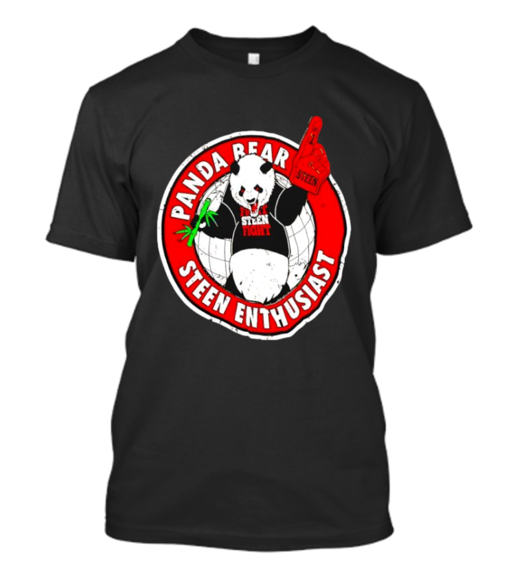 Panda Bear Steen Fight Enthusiast With Foam Finger And Bamboo T-Shirt