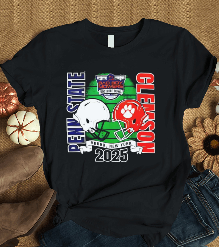 Bad Boy Mowers Pinstripe Bowl 2025 Penn State Vs Clemson Football Showdown T-Shirt