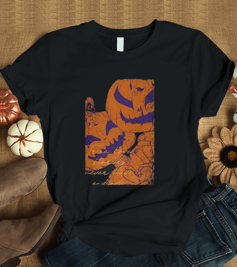Pumpkin Head Selfie Love Stories Never Ending T-Shirt