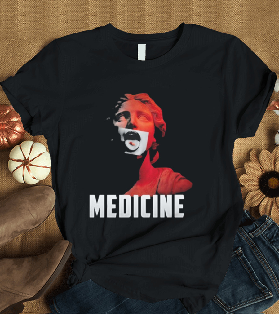 Toza Medicine Statue Red Sculpture With Distorted Face T-Shirt