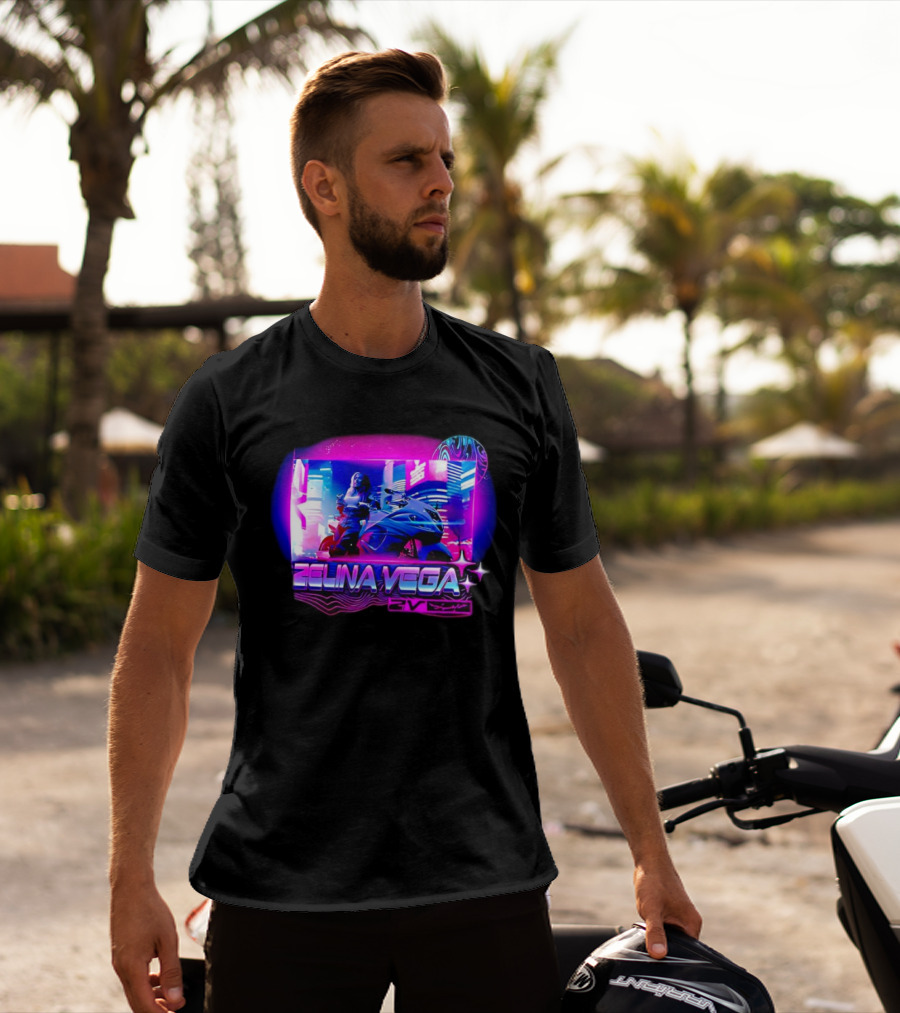 Zelina Vega Motorcycle Neon Cyberpunk WWE Champion T-Shirt