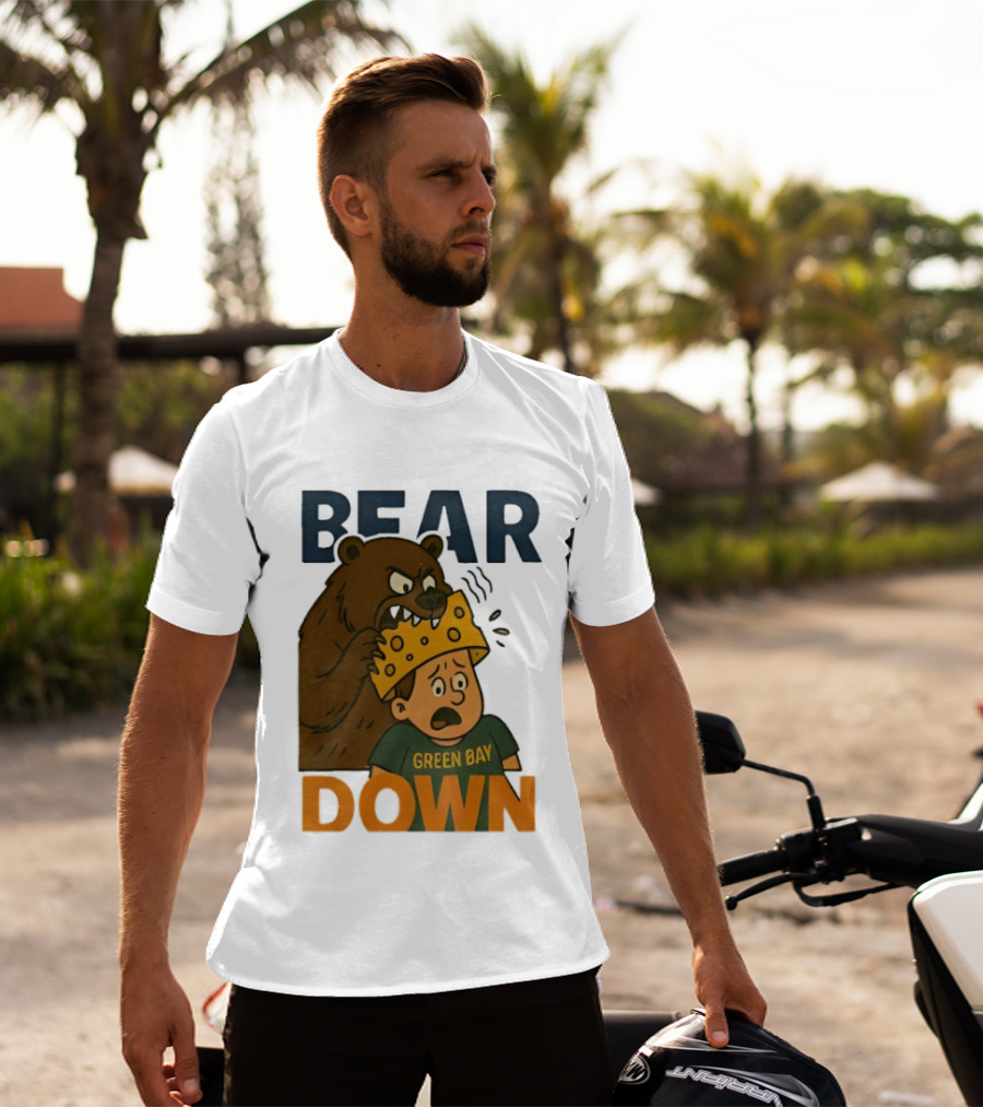 Bear Down Green Bay Packers Rivalry Cheesy Confrontation T-Shirt