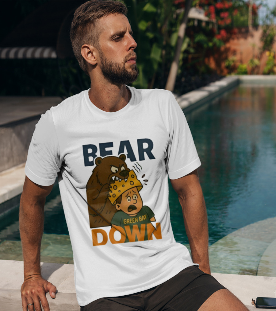 Bear Down Green Bay Packers Rivalry Cheesy Confrontation T-Shirt