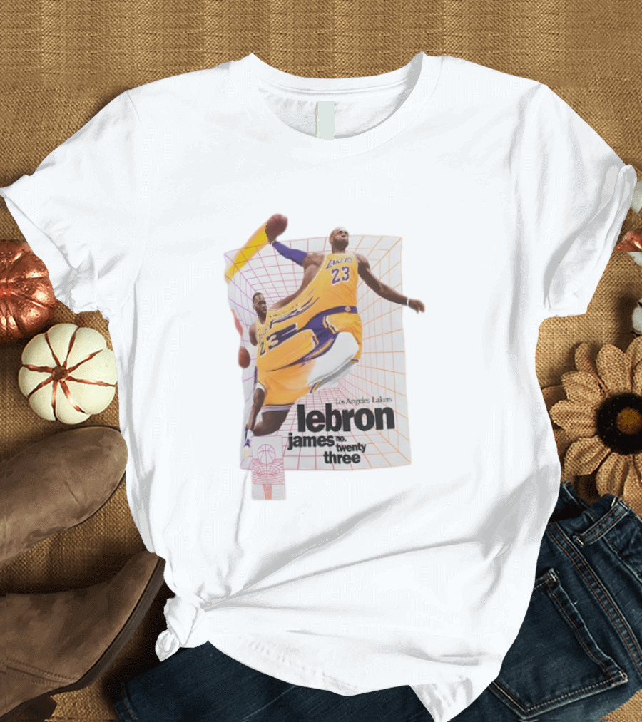 Los Angeles Lakers LeBron James Number 23 Time Warp Basketball T-Shirt