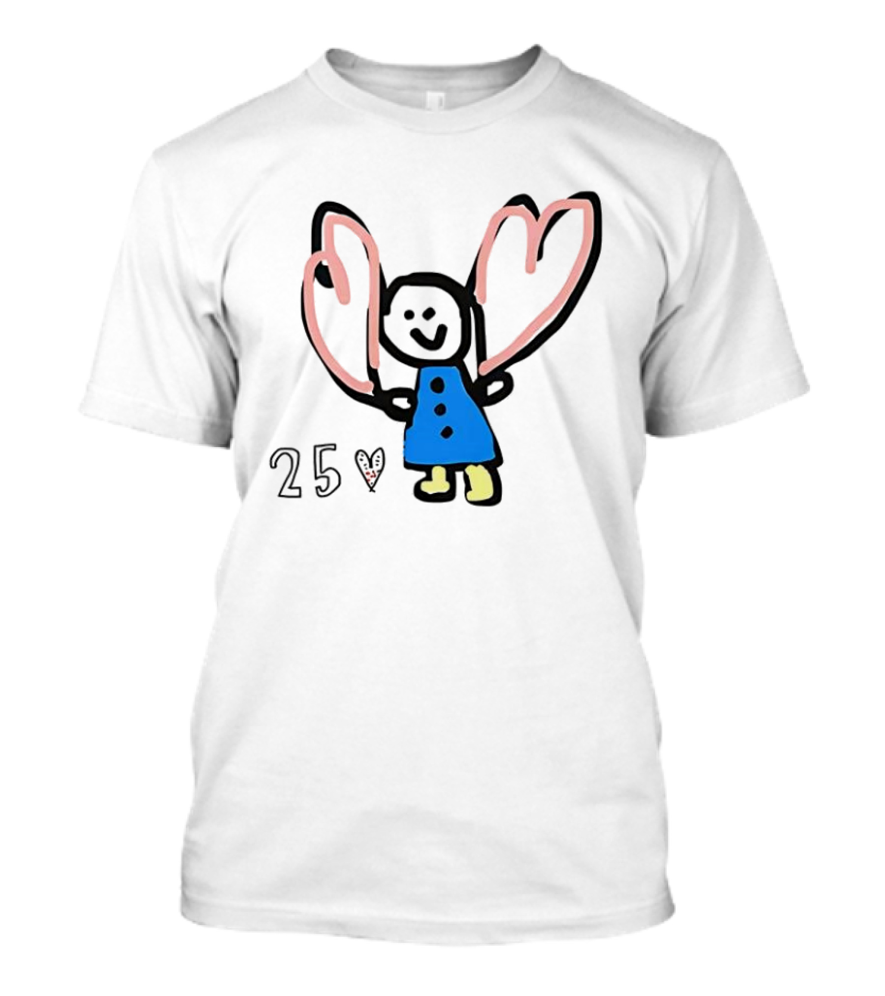 Special Cartoon X Mas Heart Butterfly Wings Blue Dress T-Shirt