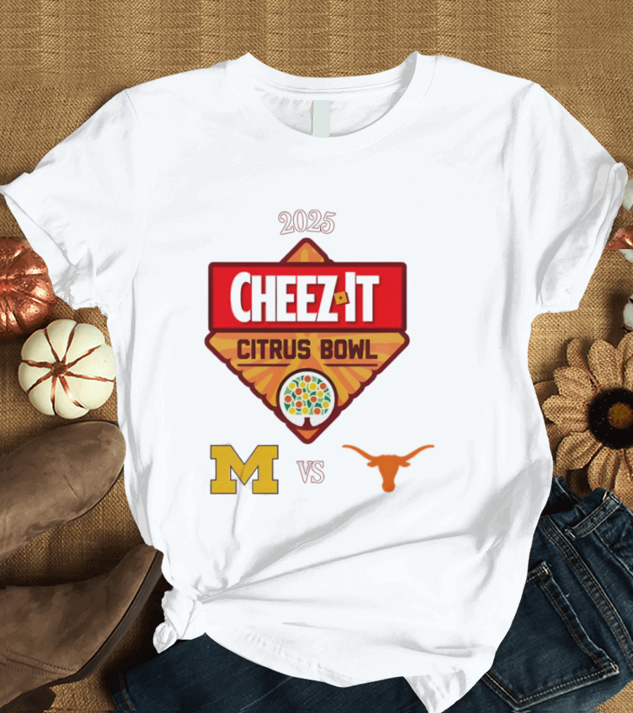 2025 Cheez It Citrus Bowl Texas Longhorns Vs Michigan Wolverines T-Shirt