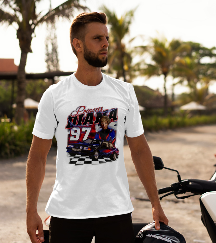 Princess Diana 97 Racer Car Union Jack T-Shirt